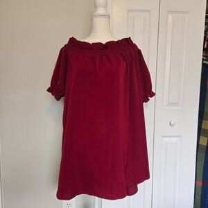 YOINS Size US 12 off-the-shoulder, puff sleeve babydoll party mini dress